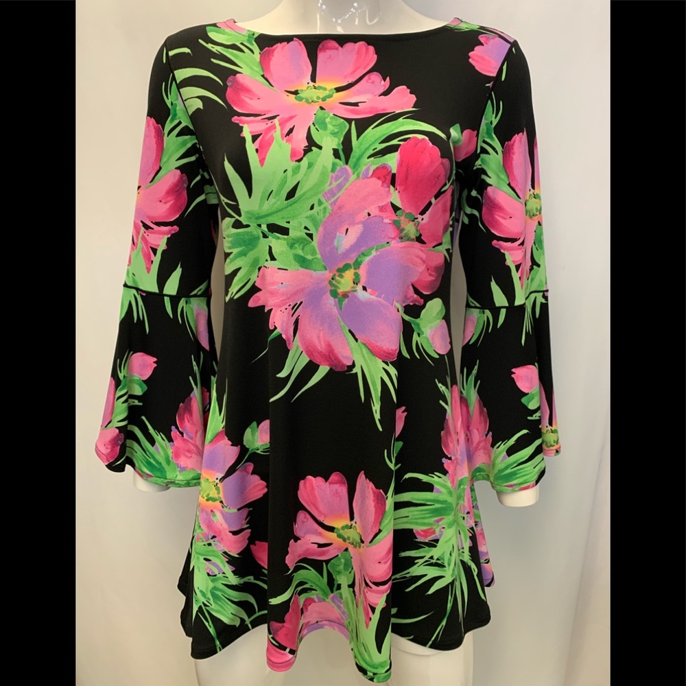 EVA VARRO BATEAU NECK BELL SLEEVES TUNIC  JILL